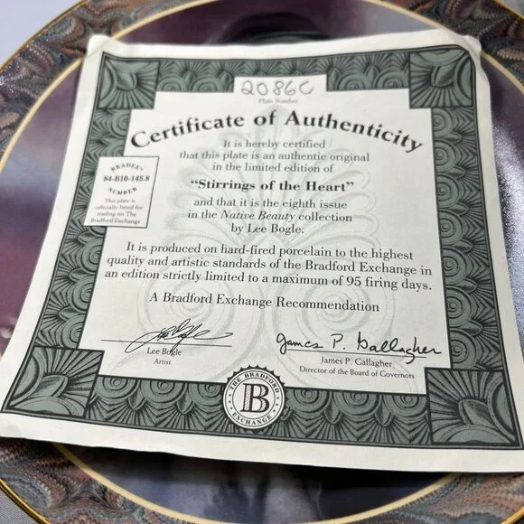 Set of 4 Plates Bradford Exchange - Native Beauty - Native American Inspired - W - Picture 10 of 10